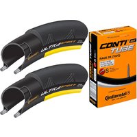 Continental Ultra Sport II Yellow 25c Tyres Tubes